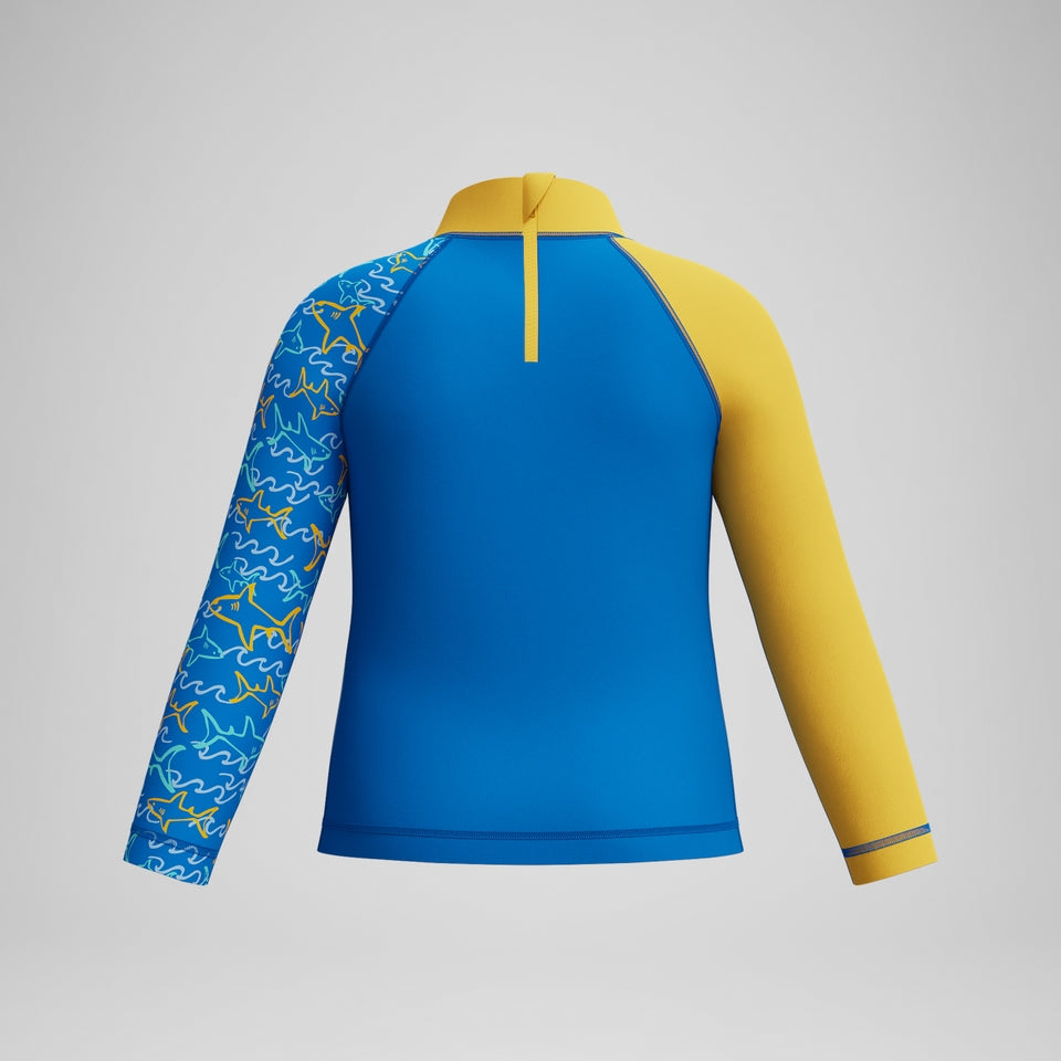 Infant Boys Learn to Swim Long Sleeve Rashguard Blue/Yellow | Speedo