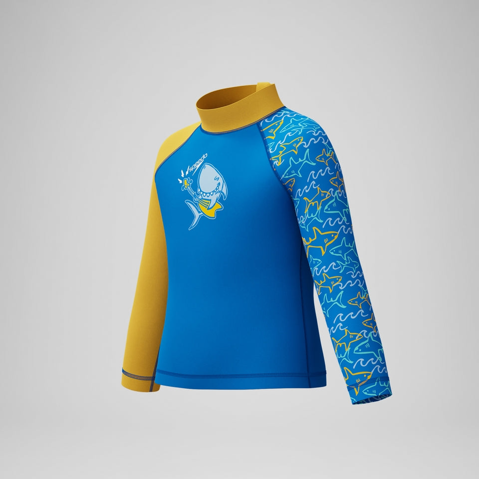 Infant Boys Learn to Swim Long Sleeve Rashguard Blue/Yellow | Speedo
