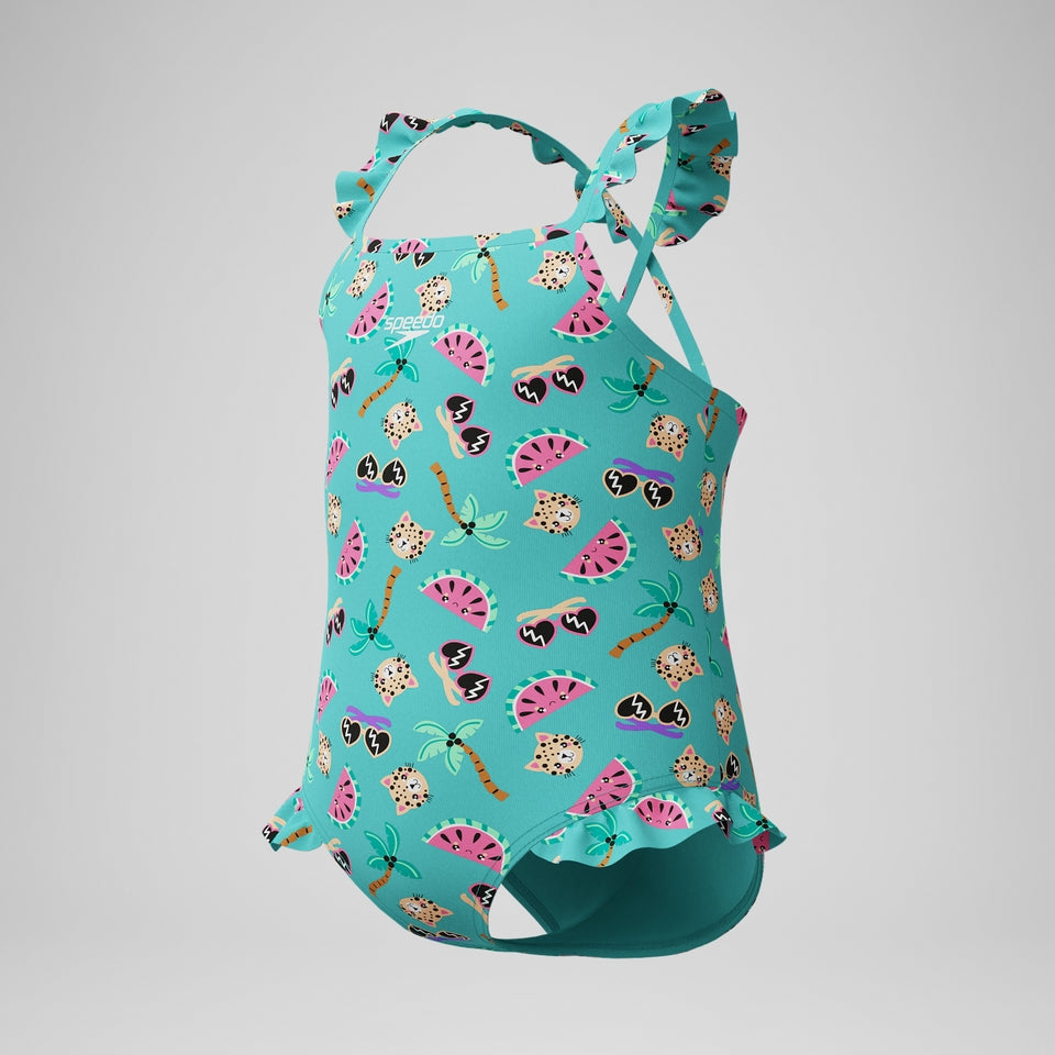 Infant Girls Learn to Swim Frill Thinstrap Swimsuit Turquoise | Speedo