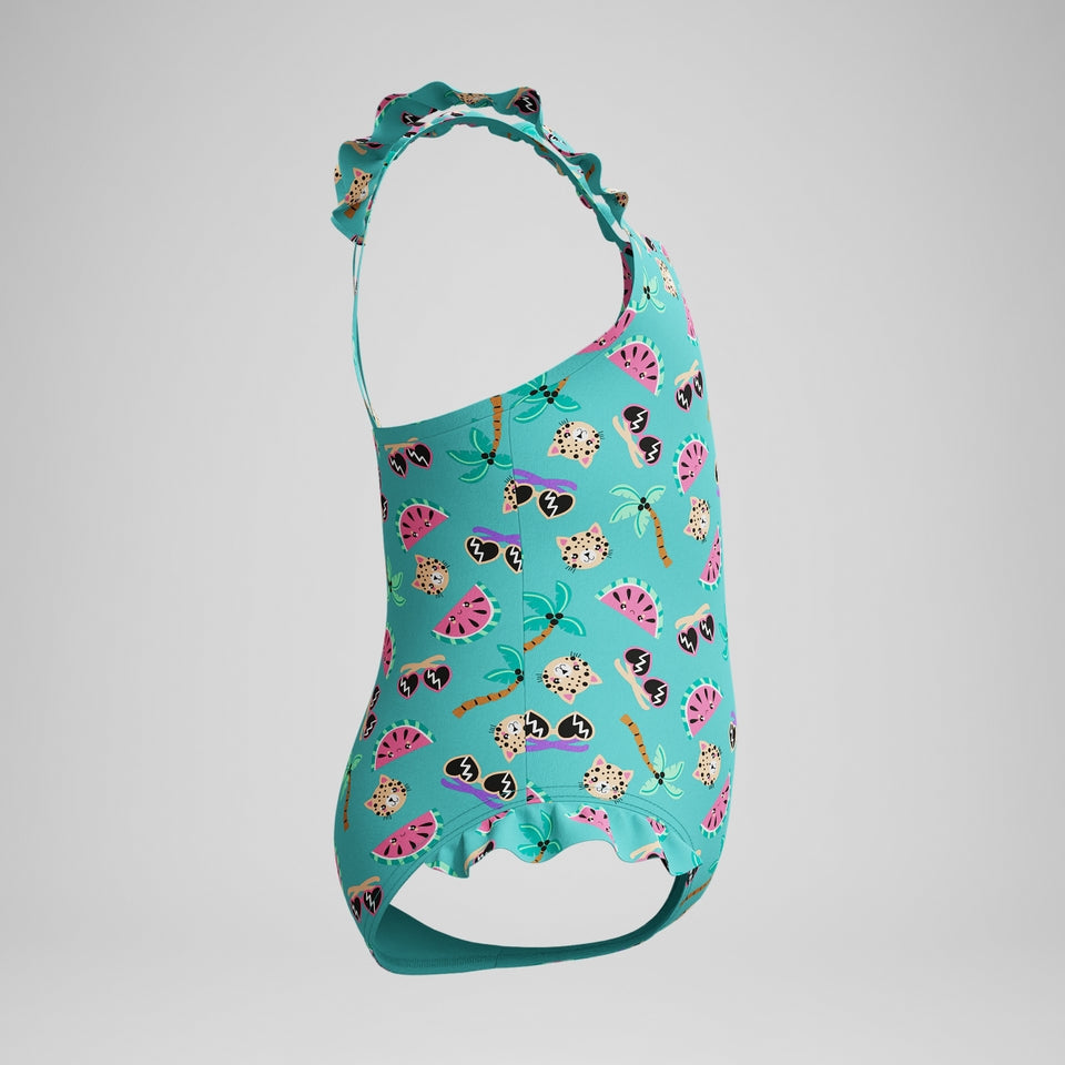 Infant Girls Learn to Swim Frill Thinstrap Swimsuit Turquoise | Speedo