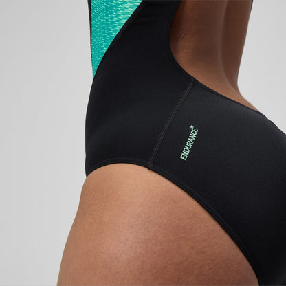 Placement Laneback Swimsuit Black/Turquoise | Speedo