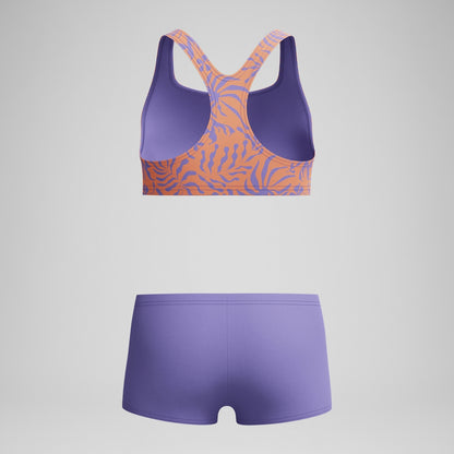 Girls Allover Boyleg Bikini Set Purple/Yellow | Speedo