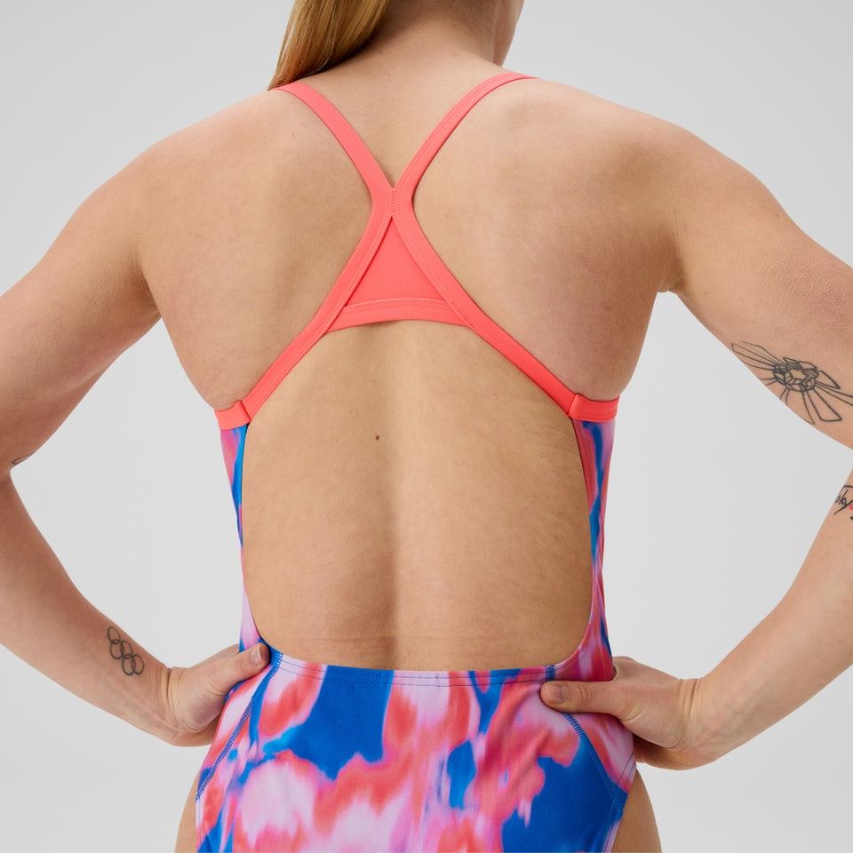 Club Training Printed Turnback Swimsuit Pink | Speedo