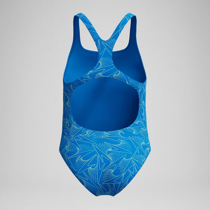 Girls Hyperboom Medalist Allover Print Swimsuit Blue | Speedo