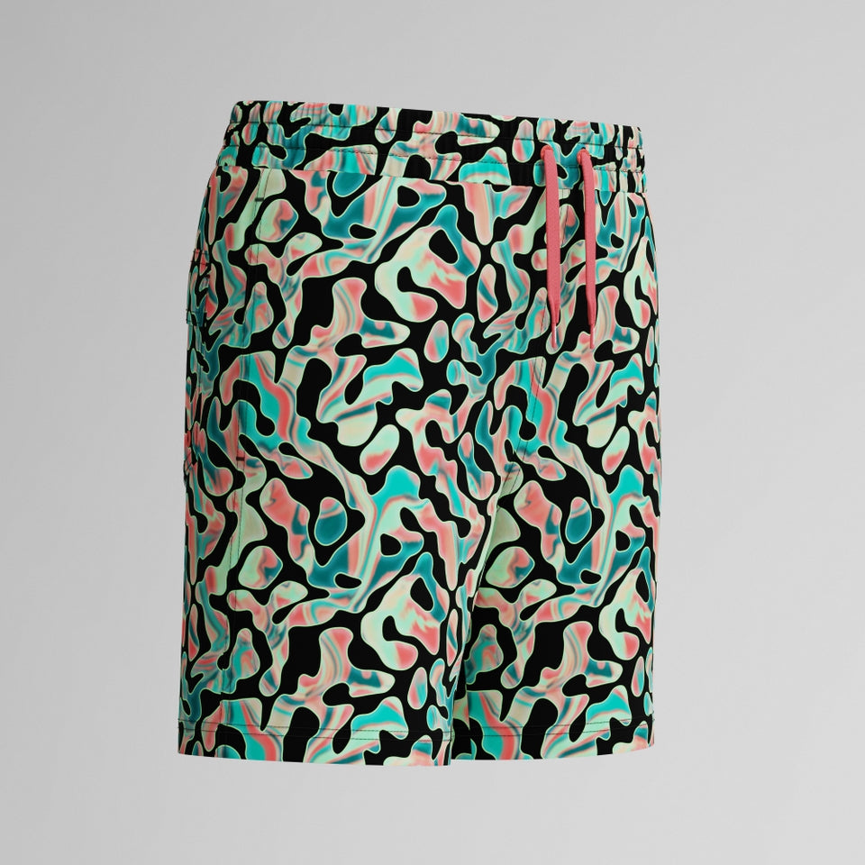 Boys Printed 38cm Swim Shorts Orange/Green | Speedo