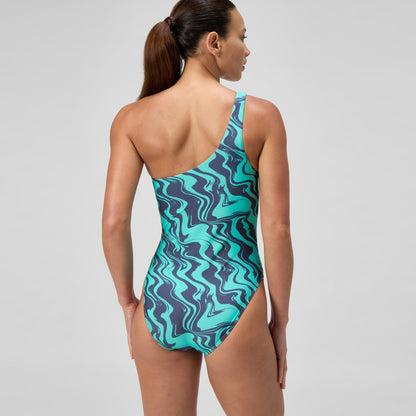 Asymmetric Swimsuit Turquoise/Grey | Speedo
