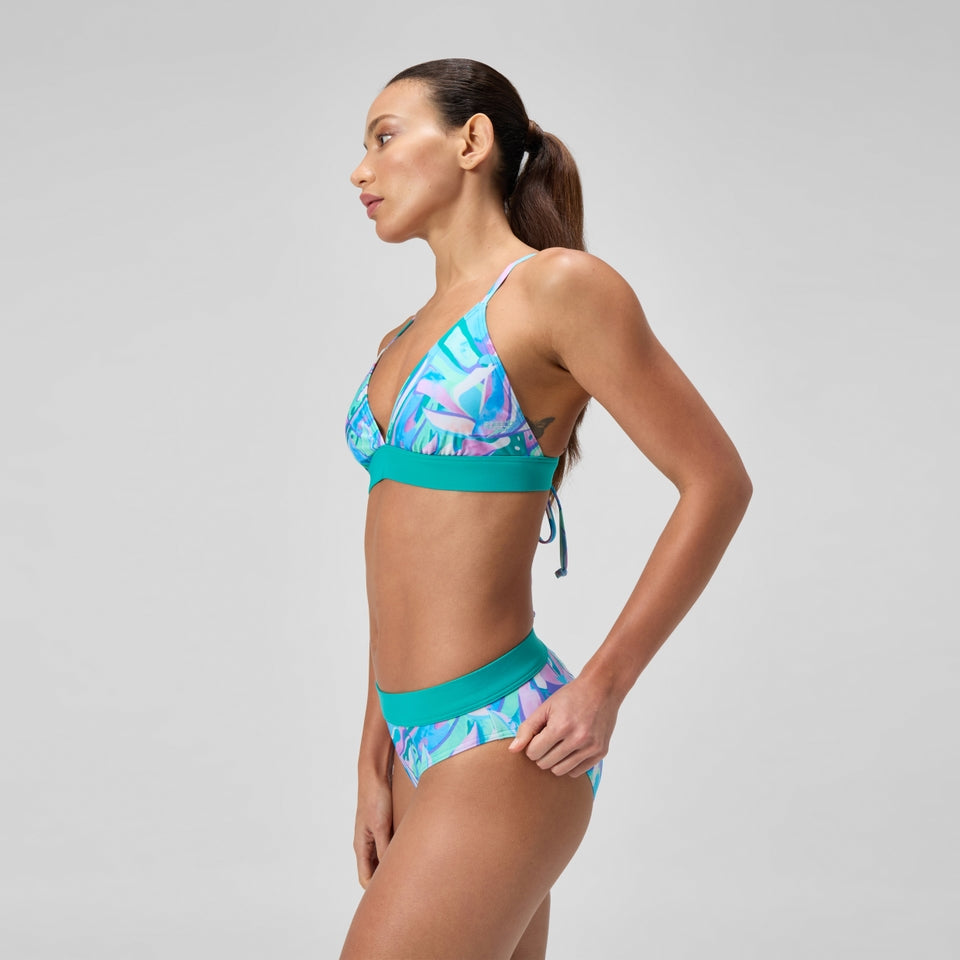Printed Banded Triangle Bikini Set Green/Pink | Speedo