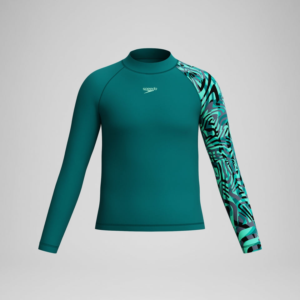 Boys Long Sleeve Rashguard Green | Speedo