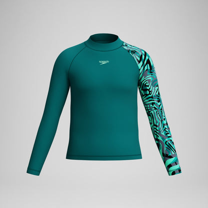 Boys Long Sleeve Rashguard Green | Speedo
