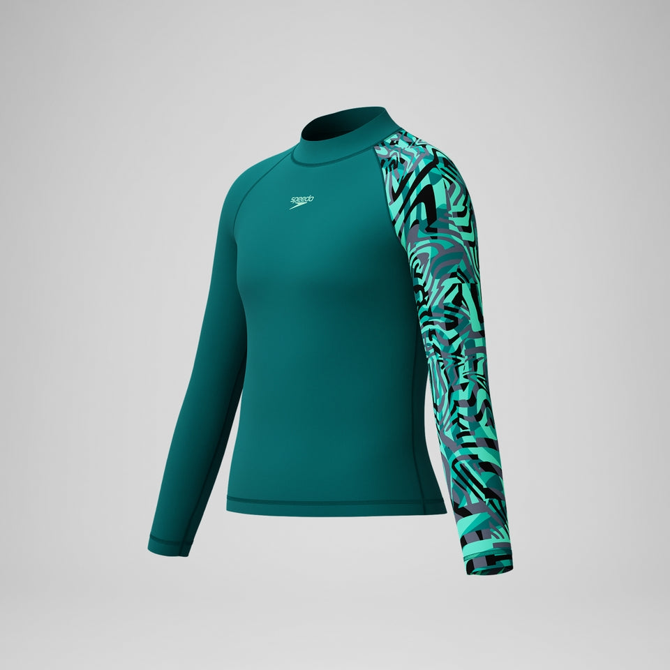 Boys Long Sleeve Rashguard Green | Speedo