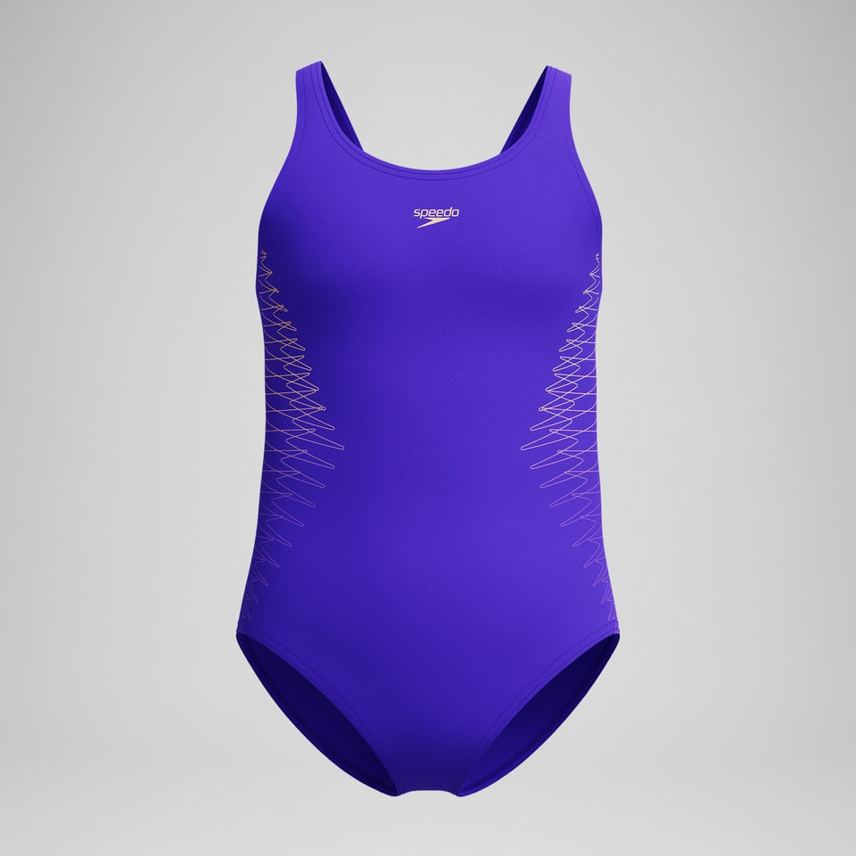 Girls Placement Muscleback Swimsuit Purple/Pink | Speedo