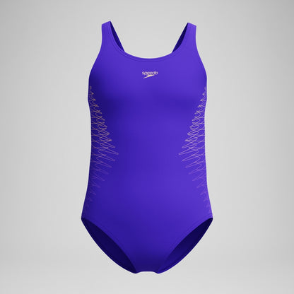 Girls Placement Muscleback Swimsuit Purple/Pink | Speedo