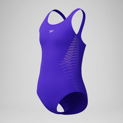 Girls Placement Muscleback Swimsuit Purple/Pink | Speedo