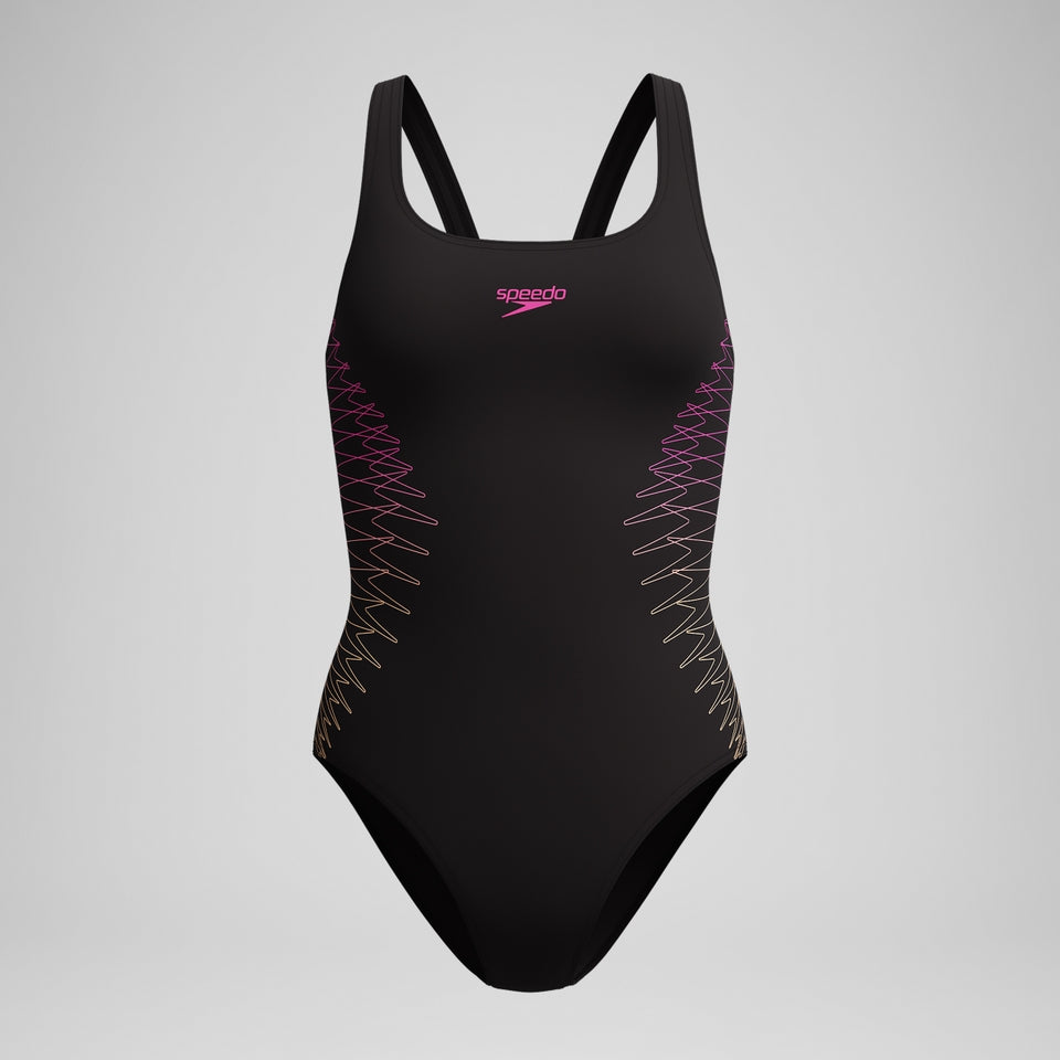 Placement Muscleback Swimsuit Black/Orange | Speedo