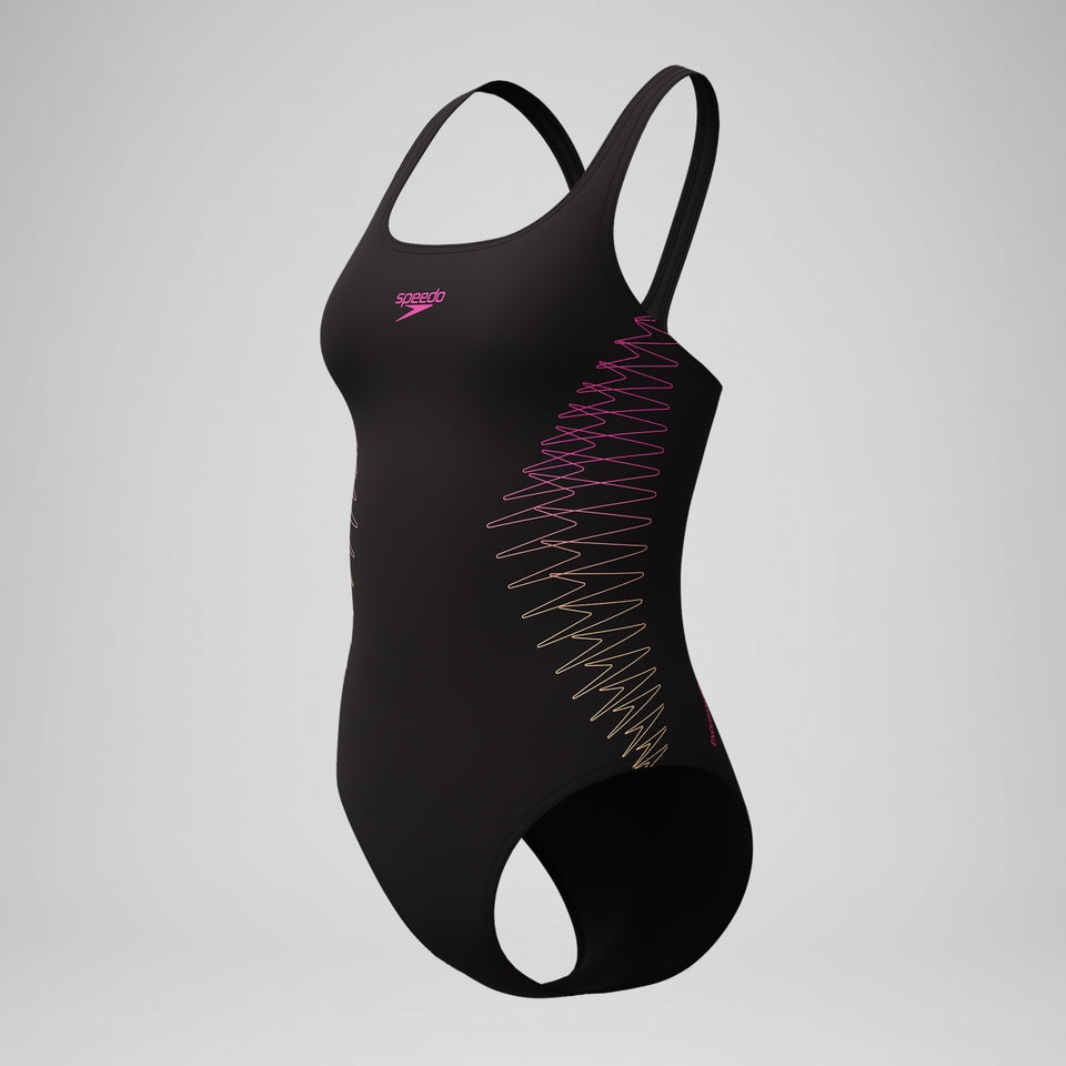 Placement Muscleback Swimsuit Black/Orange | Speedo