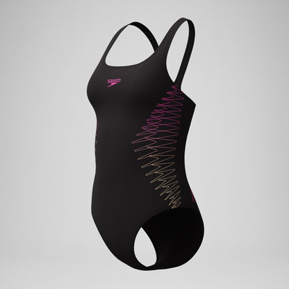 Placement Muscleback Swimsuit Black/Orange | Speedo