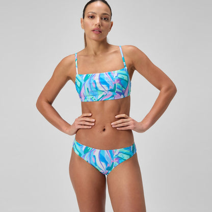 Printed Adjustable Thinstrap Bikini Set Green/Pink | Speedo