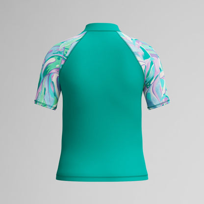 Girls Short Sleeve Rashguard Turquoise | Speedo