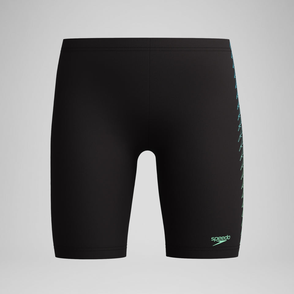 Boys Plastisol Placement Jammer Black/Green | Speedo