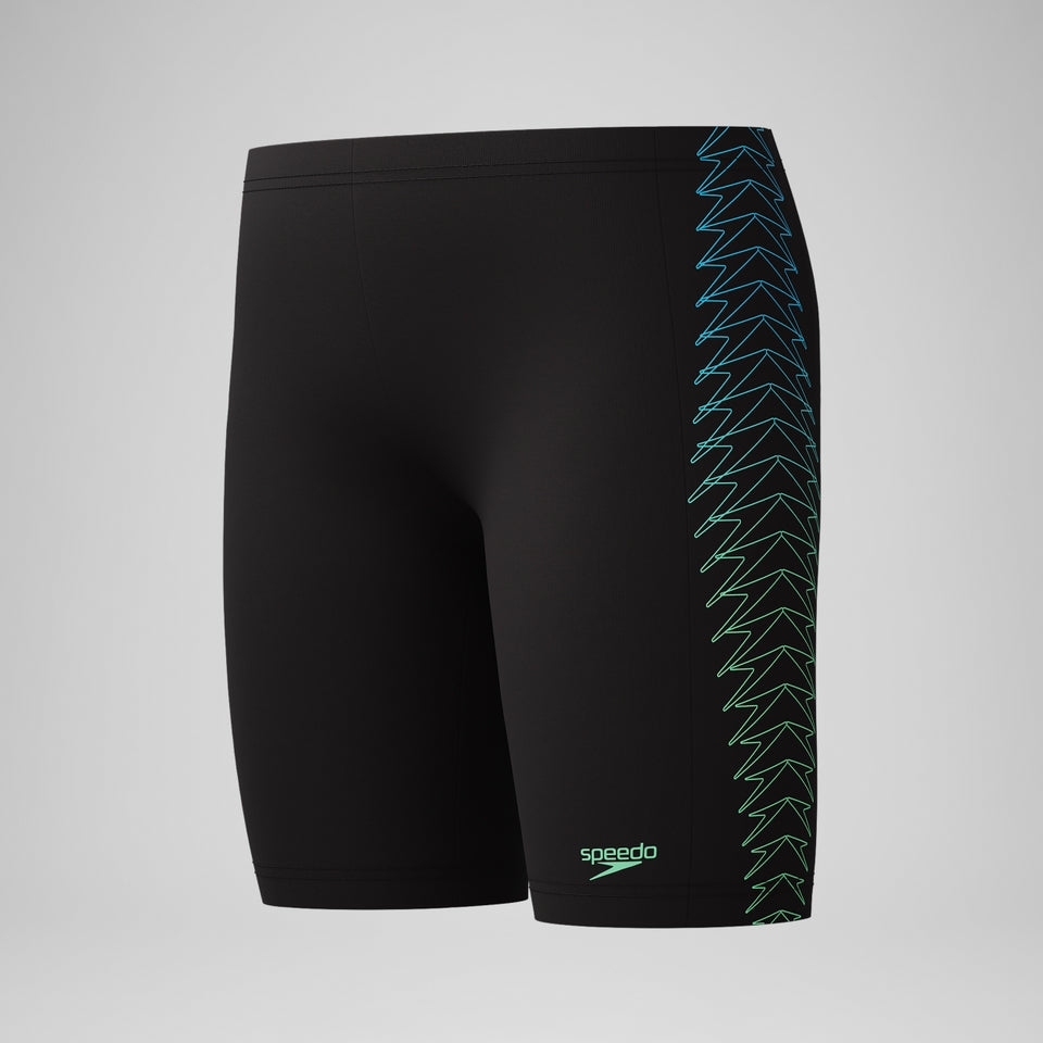Boys Plastisol Placement Jammer Black/Green | Speedo