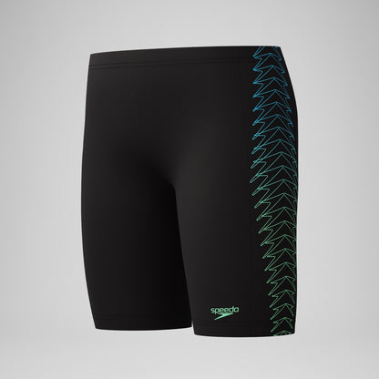 Boys Plastisol Placement Jammer Black/Green | Speedo