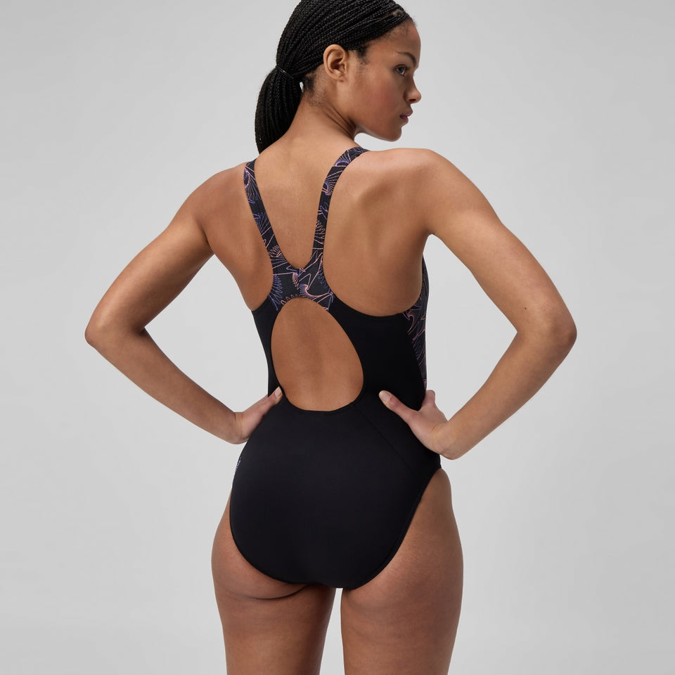 Hyperboom Splice Muscleback Swimsuit Black/Peach | Speedo