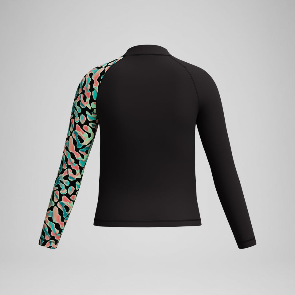 Boys Long Sleeve Rashguard Black/Orange | Speedo