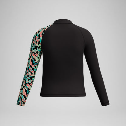 Boys Long Sleeve Rashguard Black/Orange | Speedo