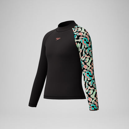 Boys Long Sleeve Rashguard Black/Orange | Speedo
