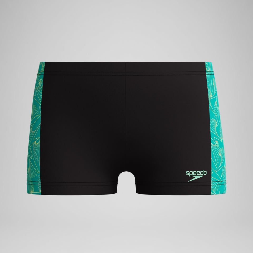 Boys Hyperboom Panel Aquashort Black/Green | Speedo