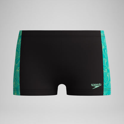 Boys Hyperboom Panel Aquashort Black/Green | Speedo