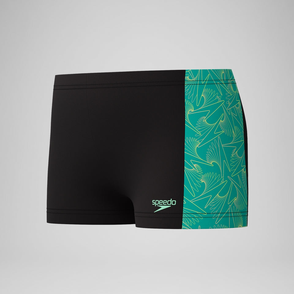 Boys Hyperboom Panel Aquashort Black/Green | Speedo