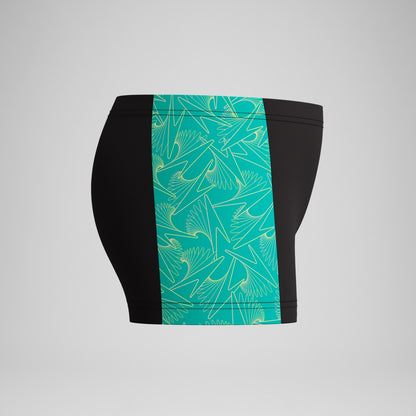 Boys Hyperboom Panel Aquashort Black/Green | Speedo