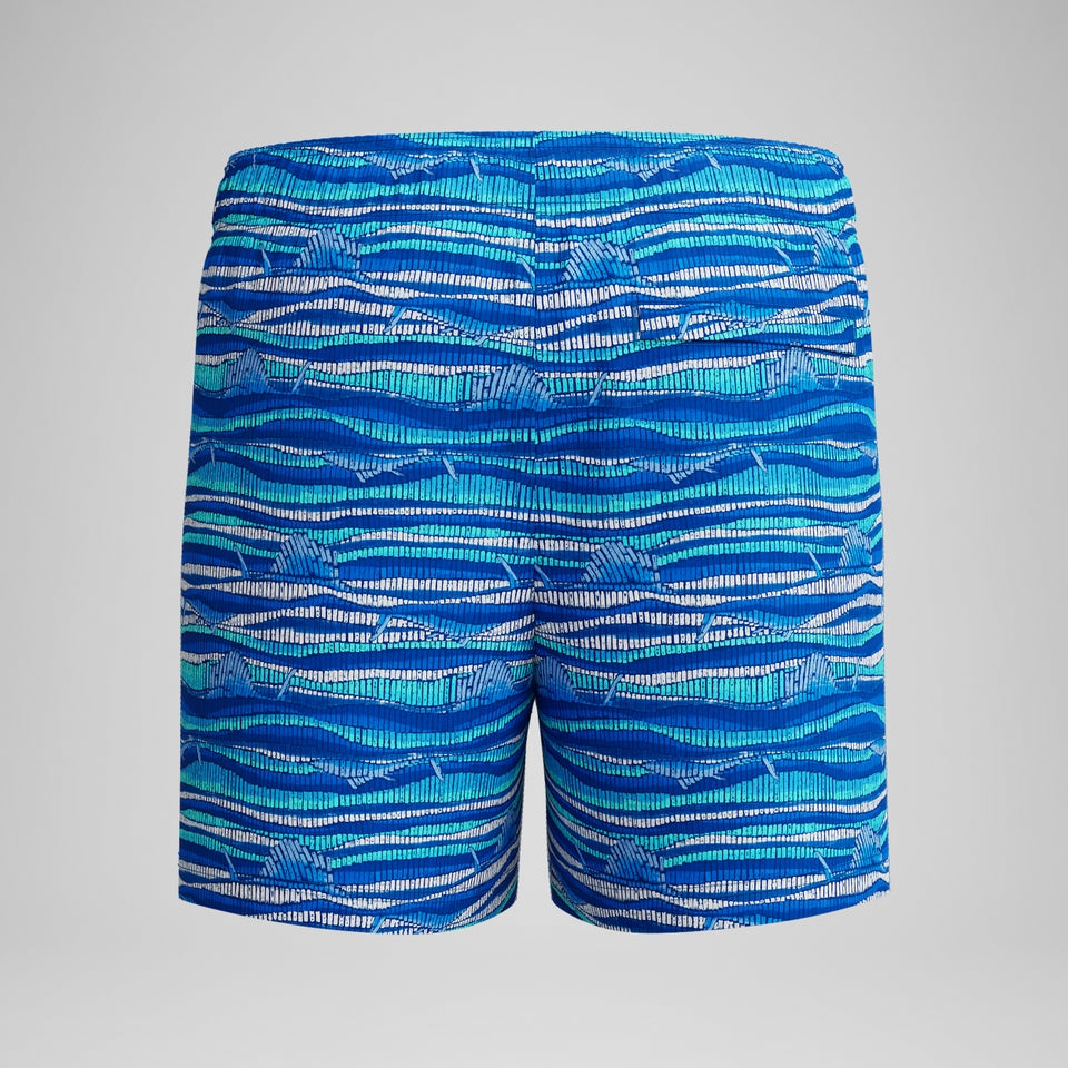 Boys Printed 33cm Swim Shorts Blue | Speedo