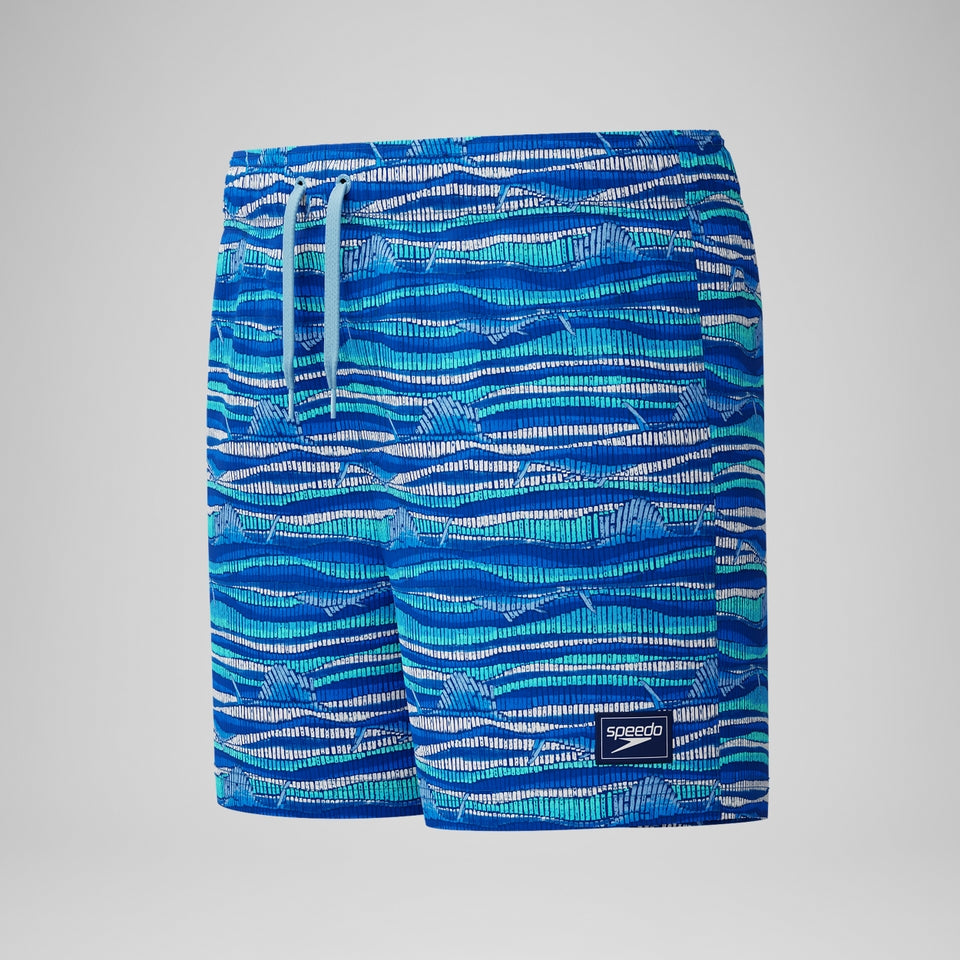 Boys Printed 33cm Swim Shorts Blue | Speedo