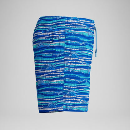 Boys Printed 33cm Swim Shorts Blue | Speedo