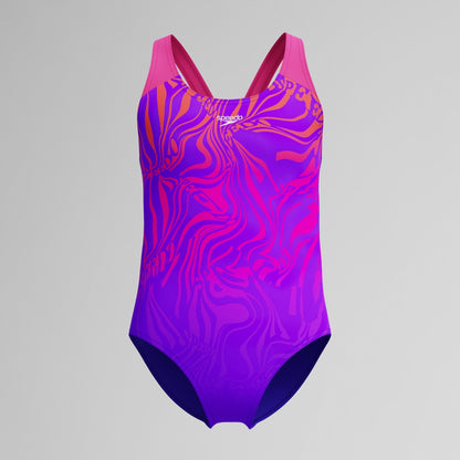Girls Placement Splashback Swimsuit Purple/Pink | Speedo