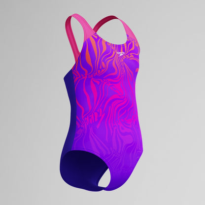 Girls Placement Splashback Swimsuit Purple/Pink | Speedo