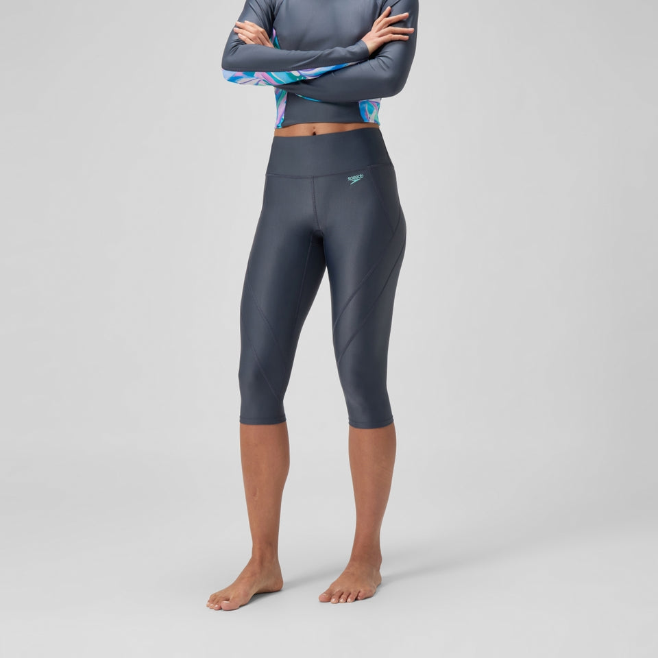 Solid Panel 3/4 Leggings Grey | Speedo