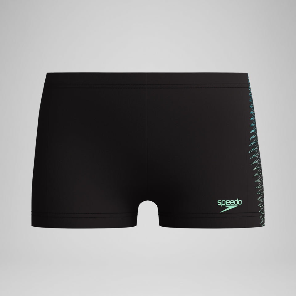 Boys Plastisol Placement Aquashort Black/Green | Speedo