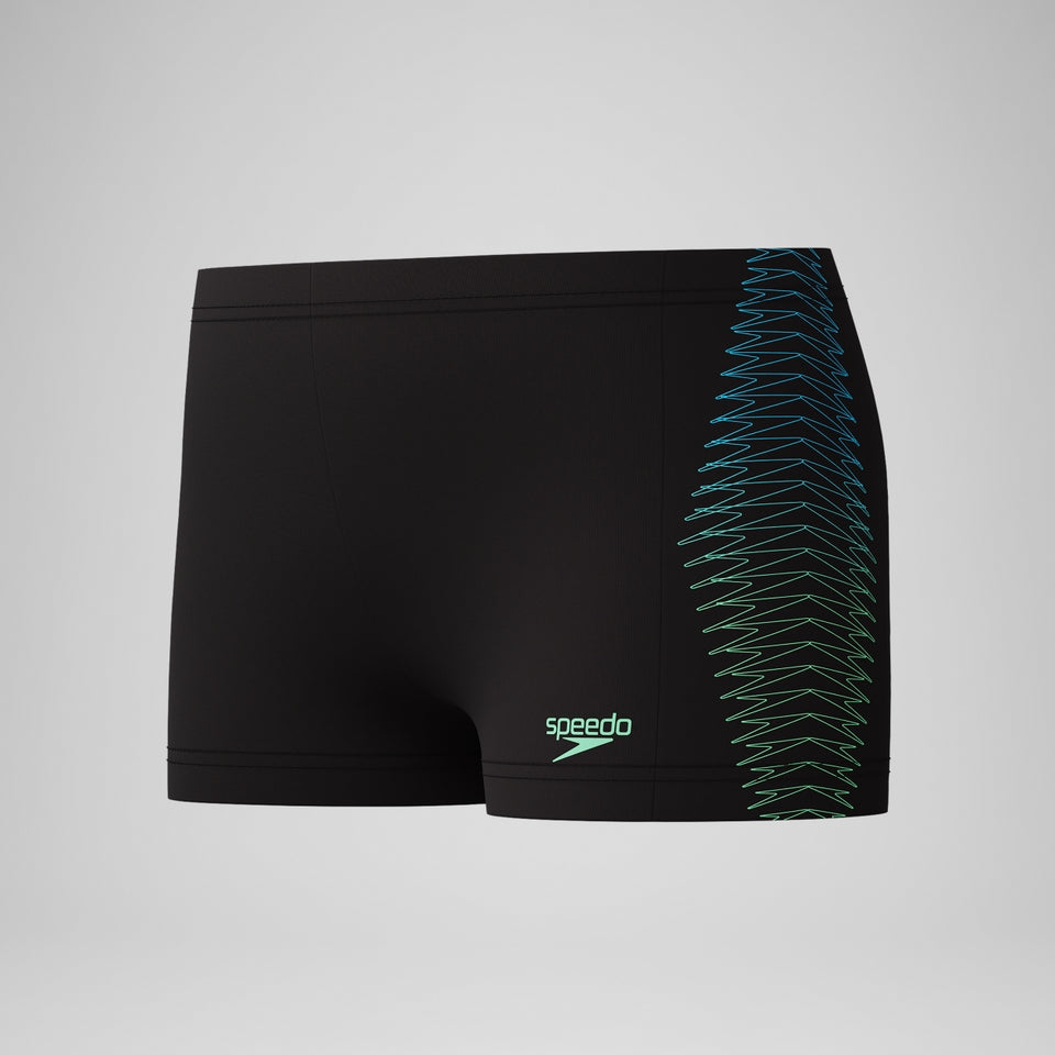 Boys Plastisol Placement Aquashort Black/Green | Speedo