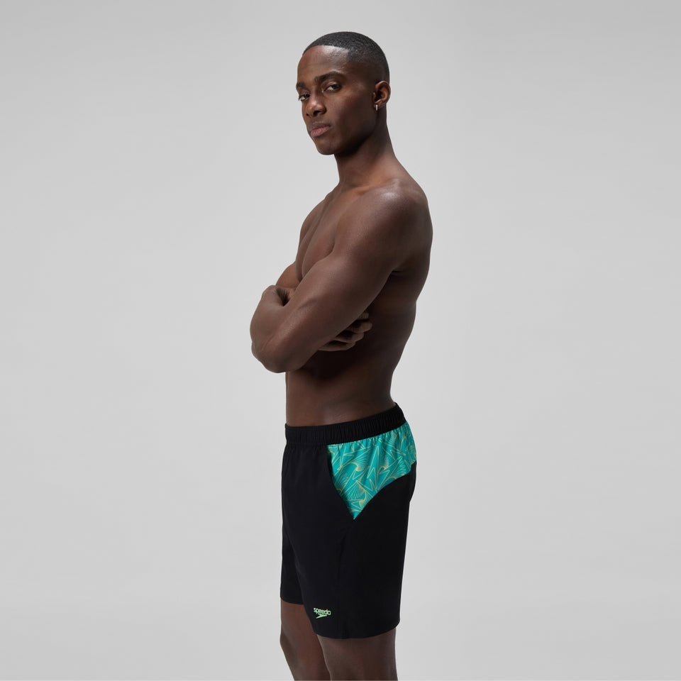 Xpress Lite Panel 40cm Swim Shorts Black/Green | Speedo