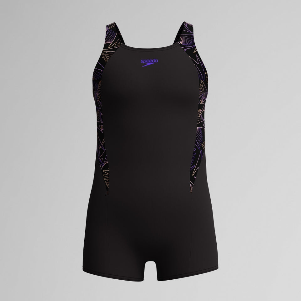 Girls Hyperboom Splice Legsuit Black/Peach | Speedo