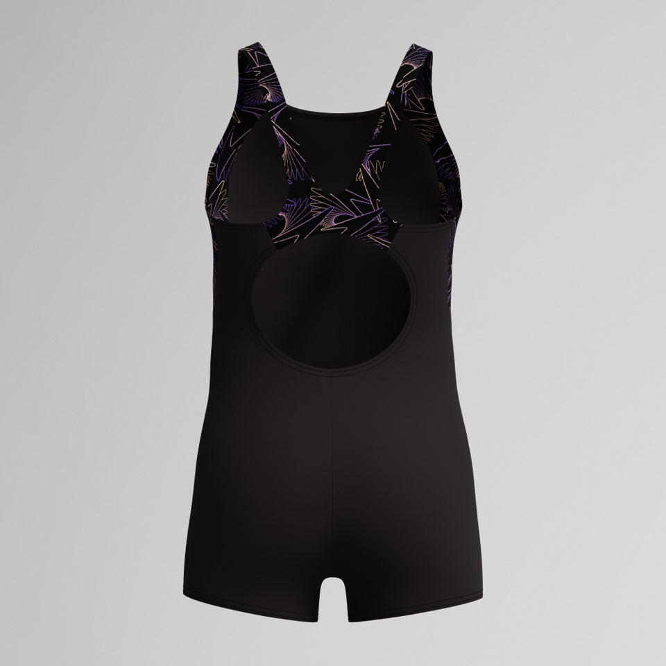 Girls Hyperboom Splice Legsuit Black/Peach | Speedo