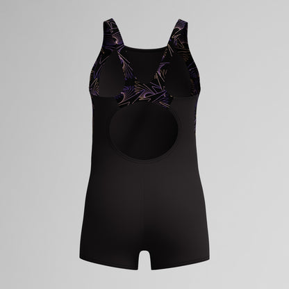 Girls Hyperboom Splice Legsuit Black/Peach | Speedo