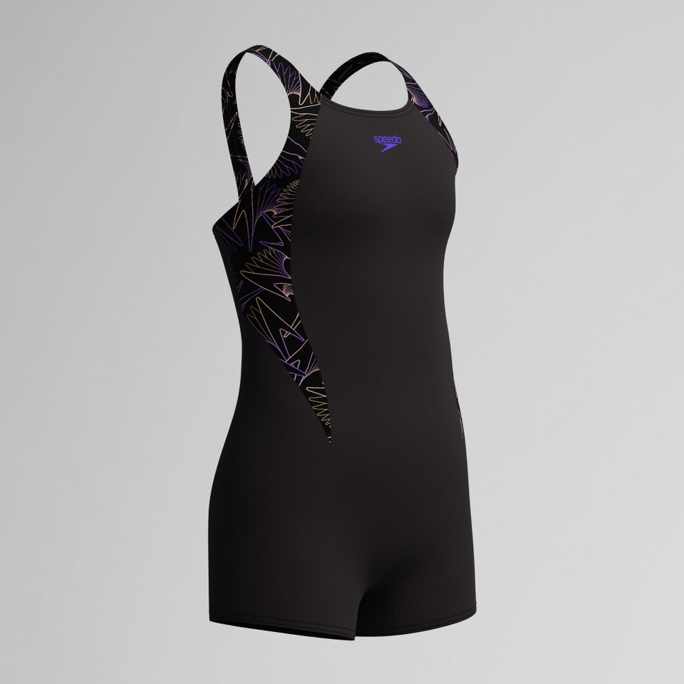 Girls Hyperboom Splice Legsuit Black/Peach | Speedo