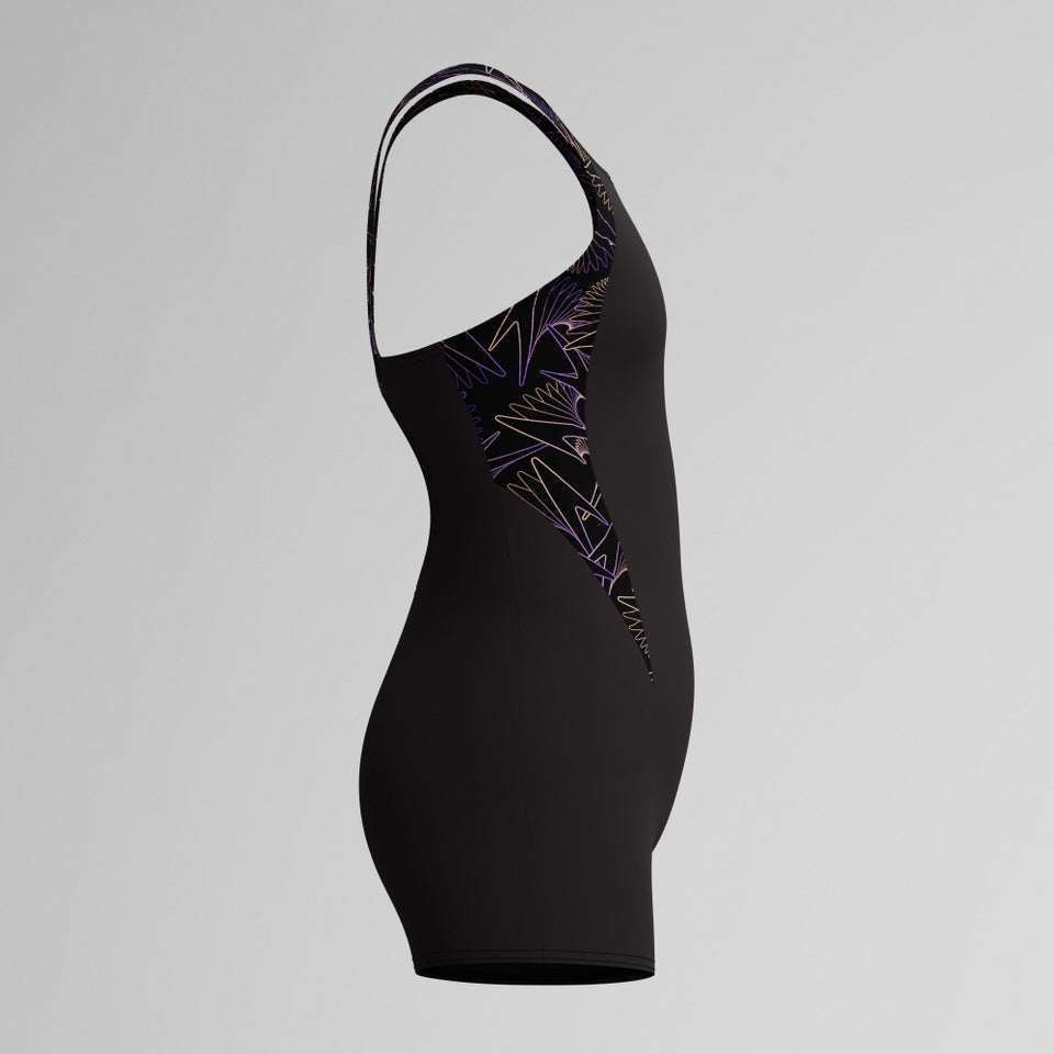 Girls Hyperboom Splice Legsuit Black/Peach | Speedo