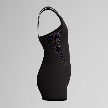 Girls Hyperboom Splice Legsuit Black/Peach | Speedo