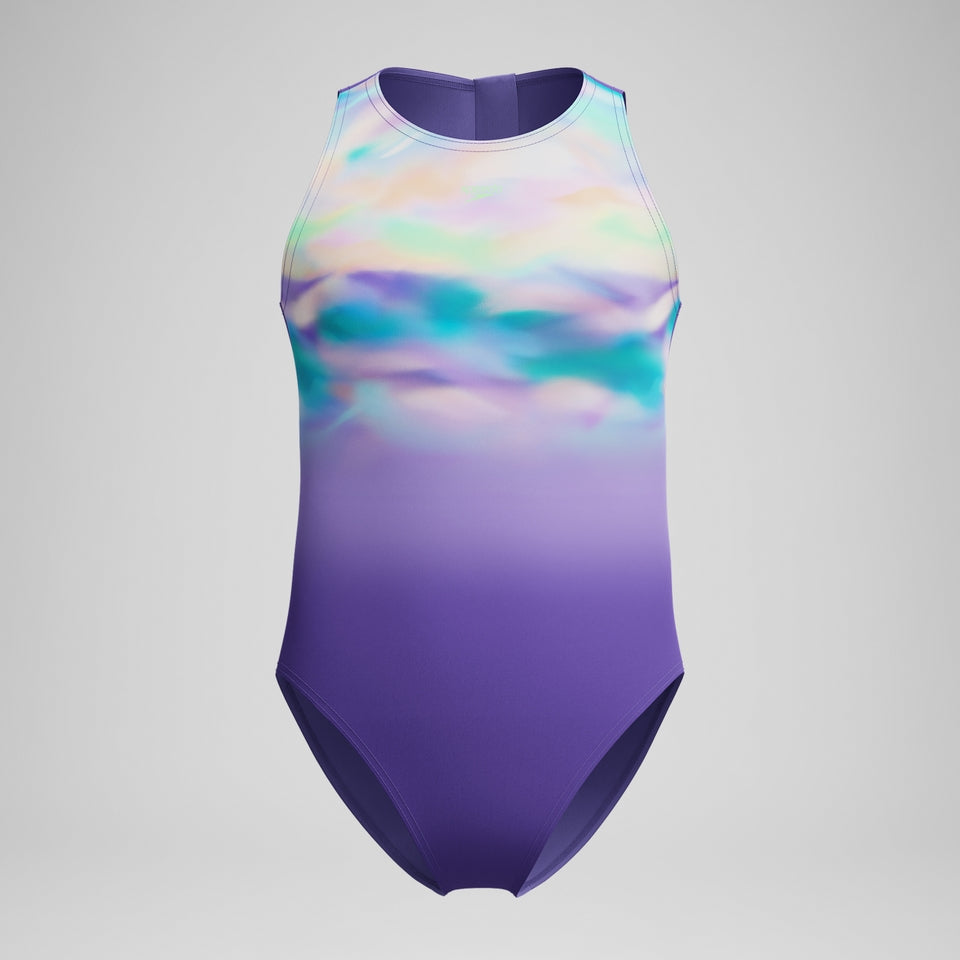 Girls Printed Hydrasuit Purple/Green | Speedo