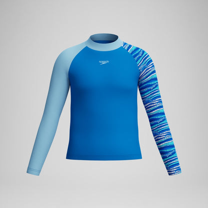 Boys Long Sleeve Rashguard Blue | Speedo